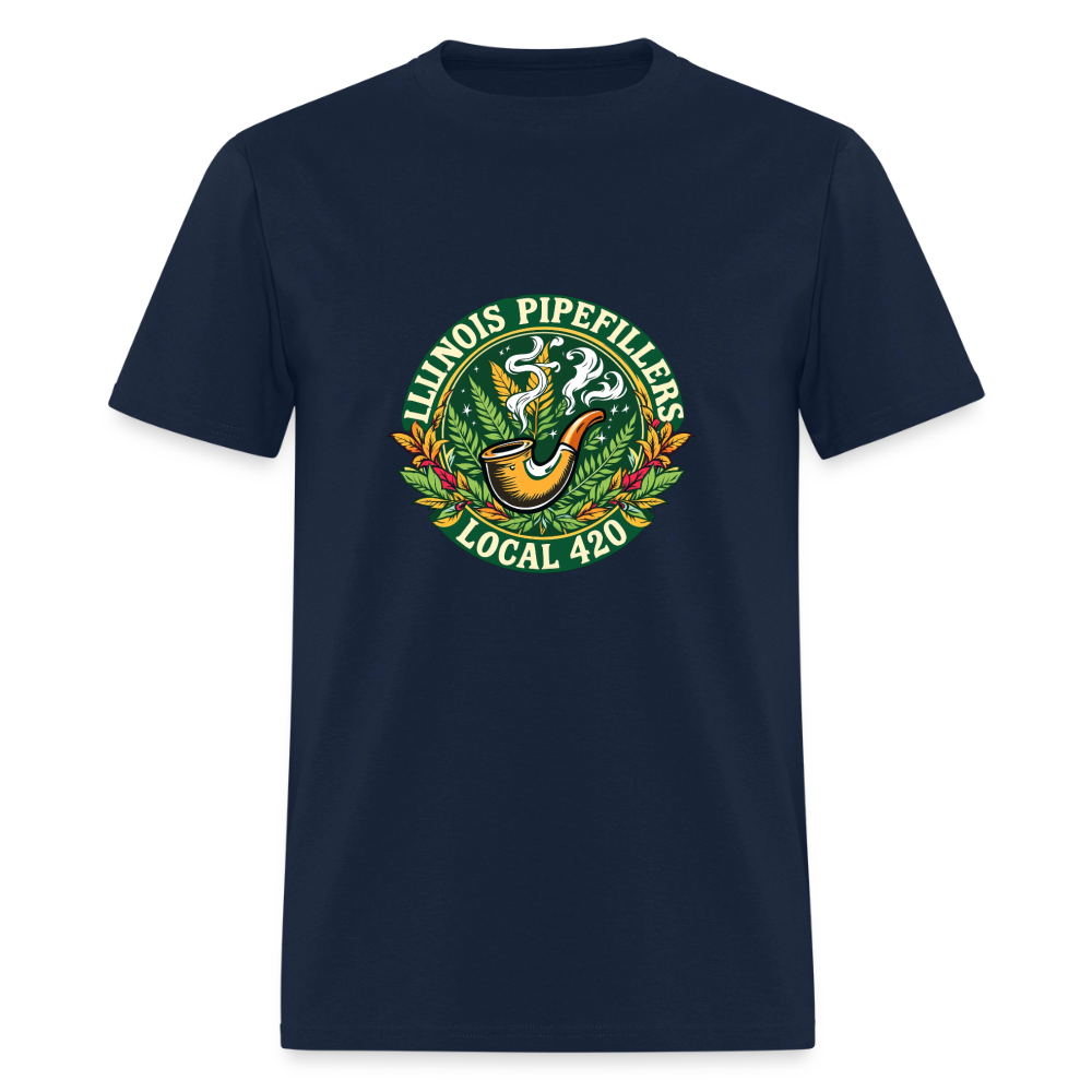 ILLINOIS PIPEFILLERS LOCAL 420 F/B DESIGN Men's T-Shirt - navy