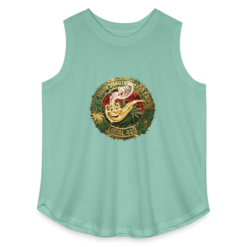 SOUTH DAKOTA PIPEFILLERS LOCAL 420 Women's Curvy Relaxed Tank Top - saltwater