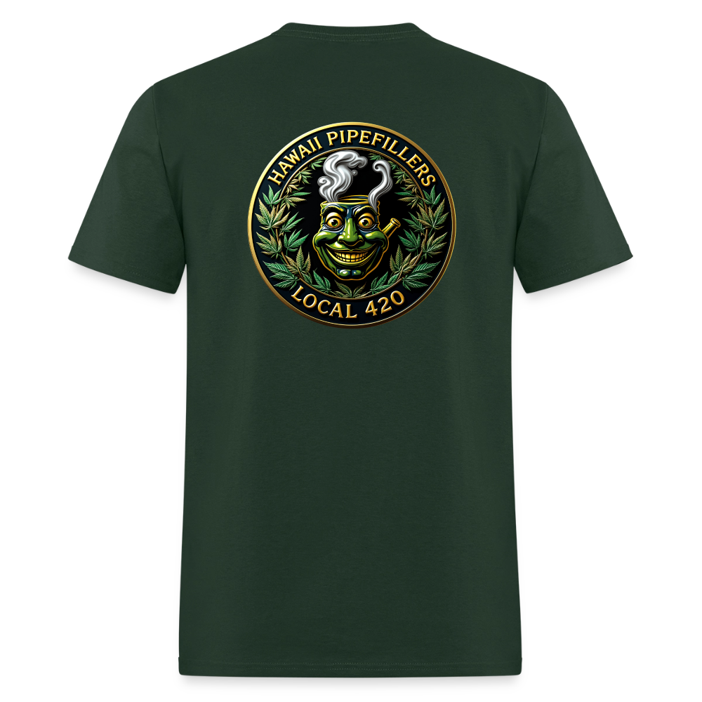 HAWAII PIPEFILLERS LOCAL 420 F/B DESIGN  Men's T-Shirt - forest green