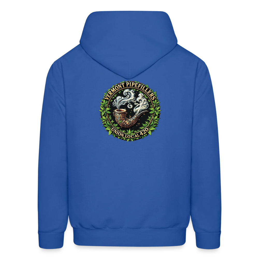 VERMONT PIPEFILLERS LOCAL 420 2 EMBLEM Men's Hoodie - royal blue