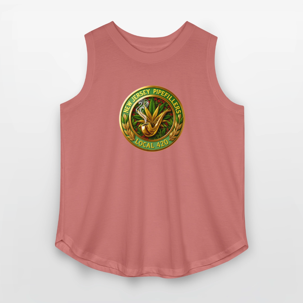NEW JERSEY PIPEFILLERS LOCAL 420 Women's Curvy Relaxed Tank Top - mauve