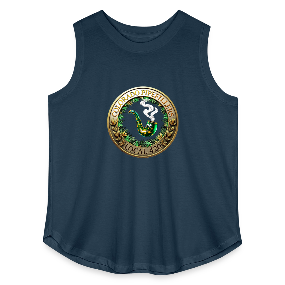 COLORADO PIPEFILLERS LOCAL 420 Women's Curvy Relaxed Tank Top - denim