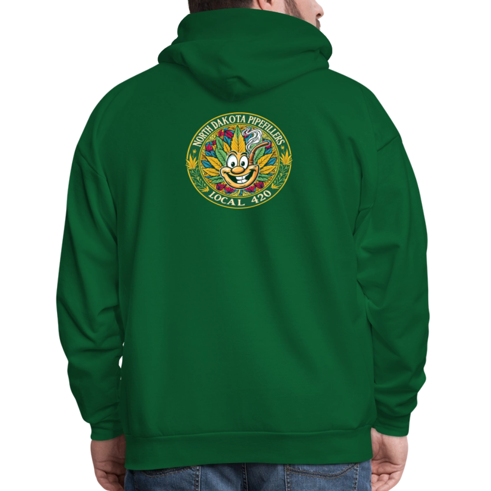 NORTH DAKOTA PIPEFILLERS LOCAL 420 F/B 2 DESIGNS Men's Hoodie - forest green