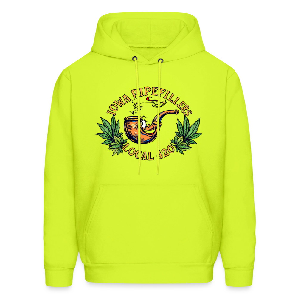 IOWA PIPEFILLERS LOCAL 420 Men's Hoodie - safety green