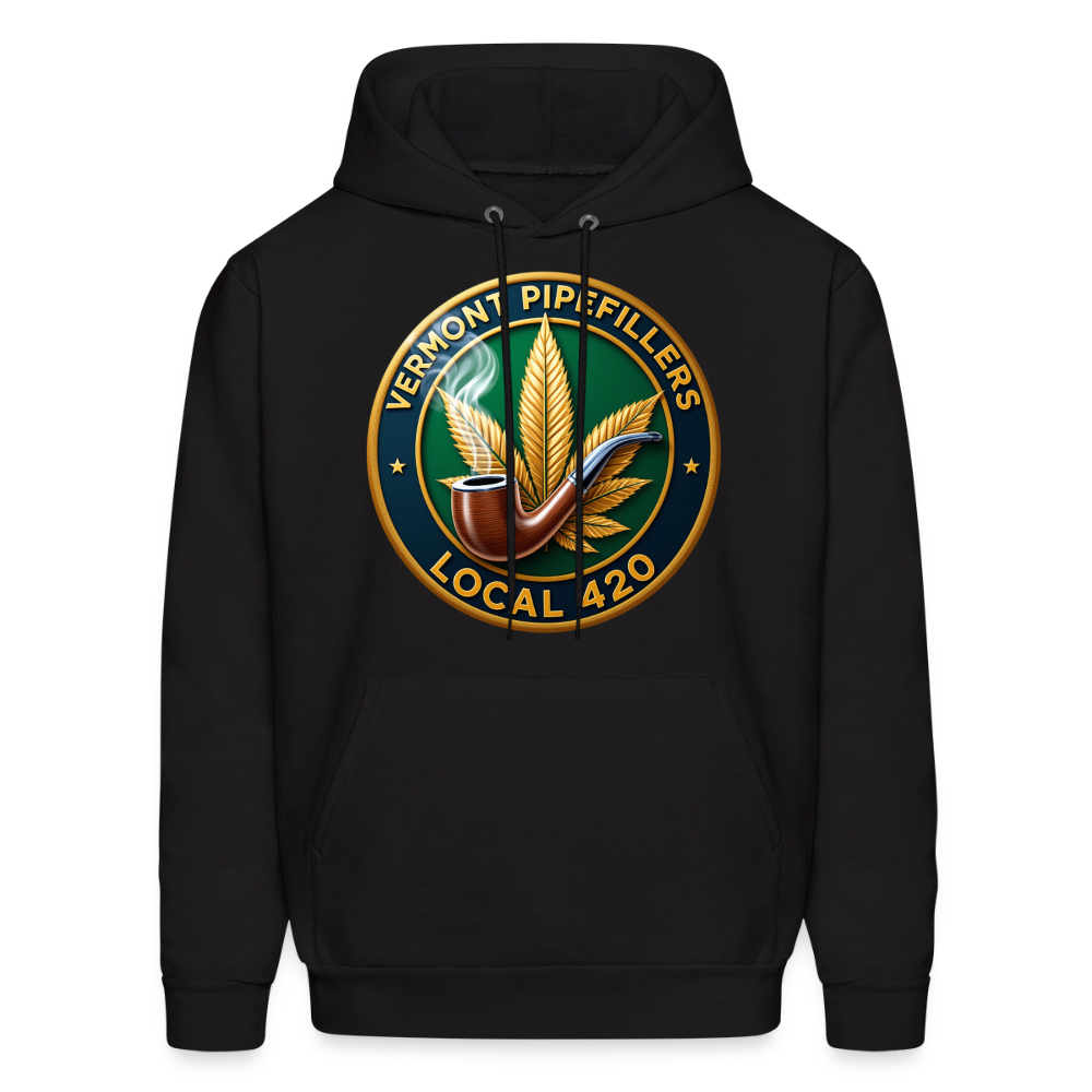VERMONT PIPEFILLERS LOCAL 420 2 EMBLEM Men's Hoodie - black