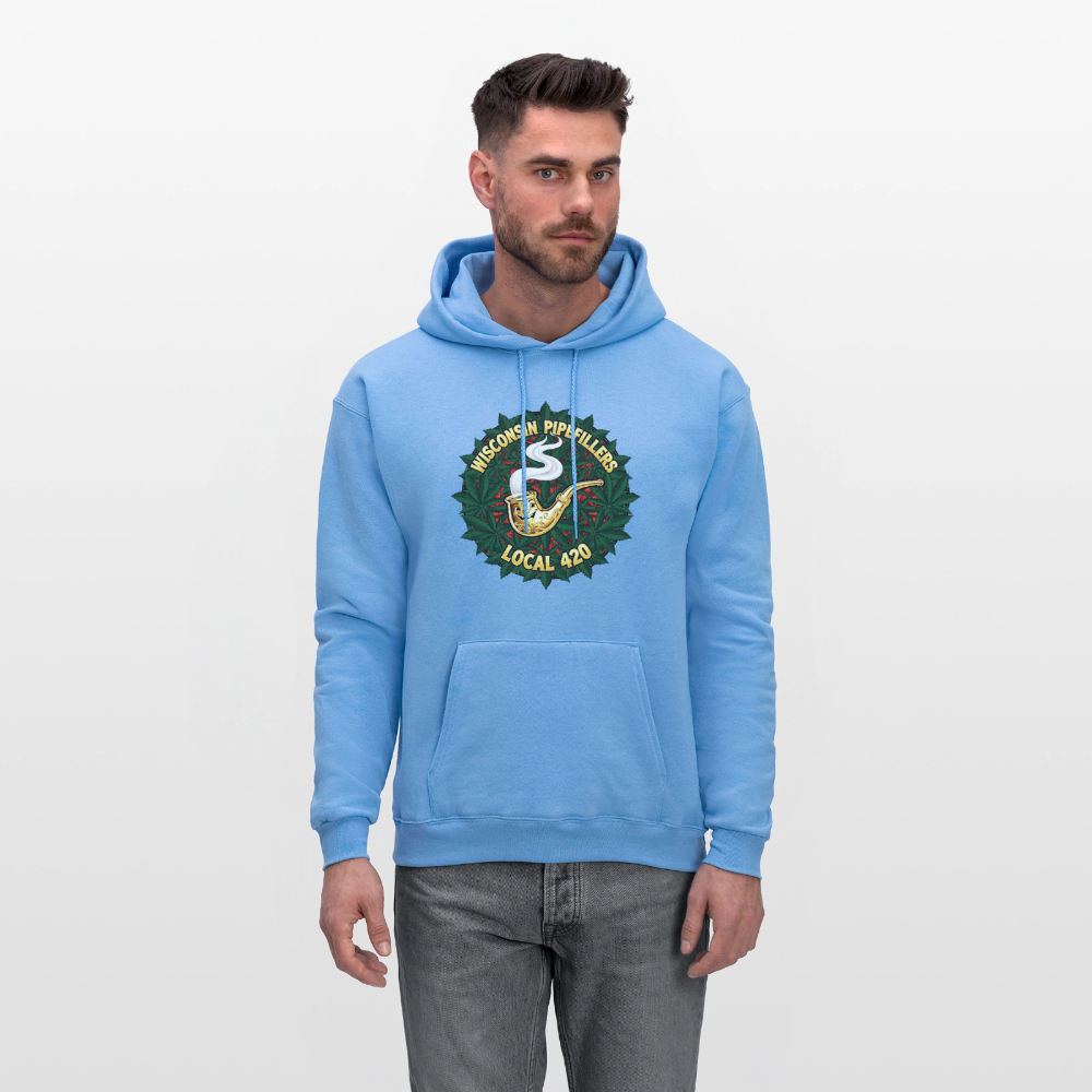 WISCONSIN PIPEFILLERS LOCAL 420 Men's Hoodie - carolina blue