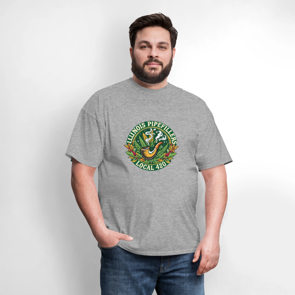ILLINOIS PIPEFILLERS LOCAL 420 F/B DESIGN Men's T-Shirt - heather gray