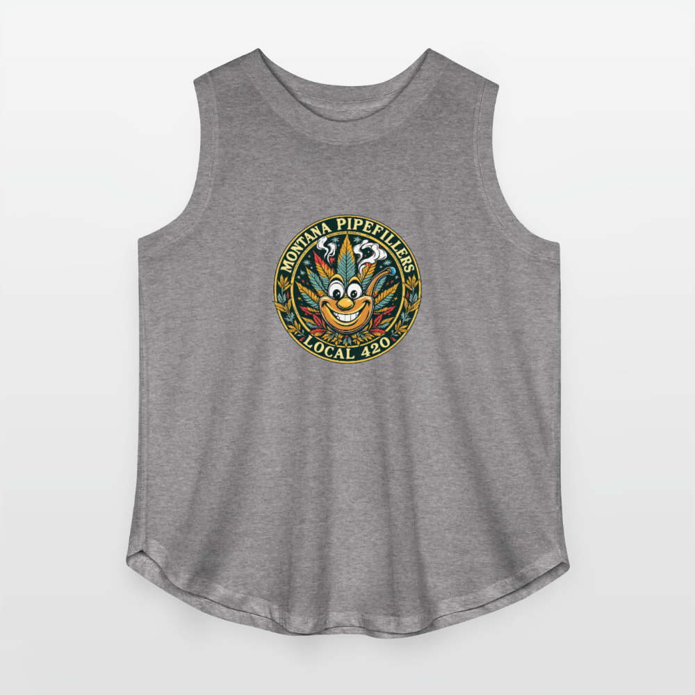 MONTANA PIPEFILLERS LOCAL 420 Women's Curvy Relaxed Tank Top - granite heather 