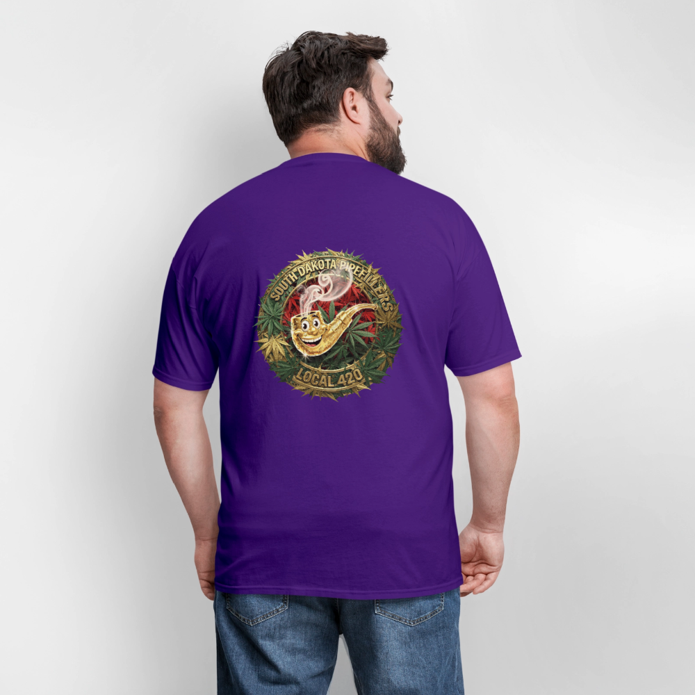 SOUTH DAKOTA PIPEFILLERS LOCAL 420  F/B DESIGN Men's T-Shirt - purple