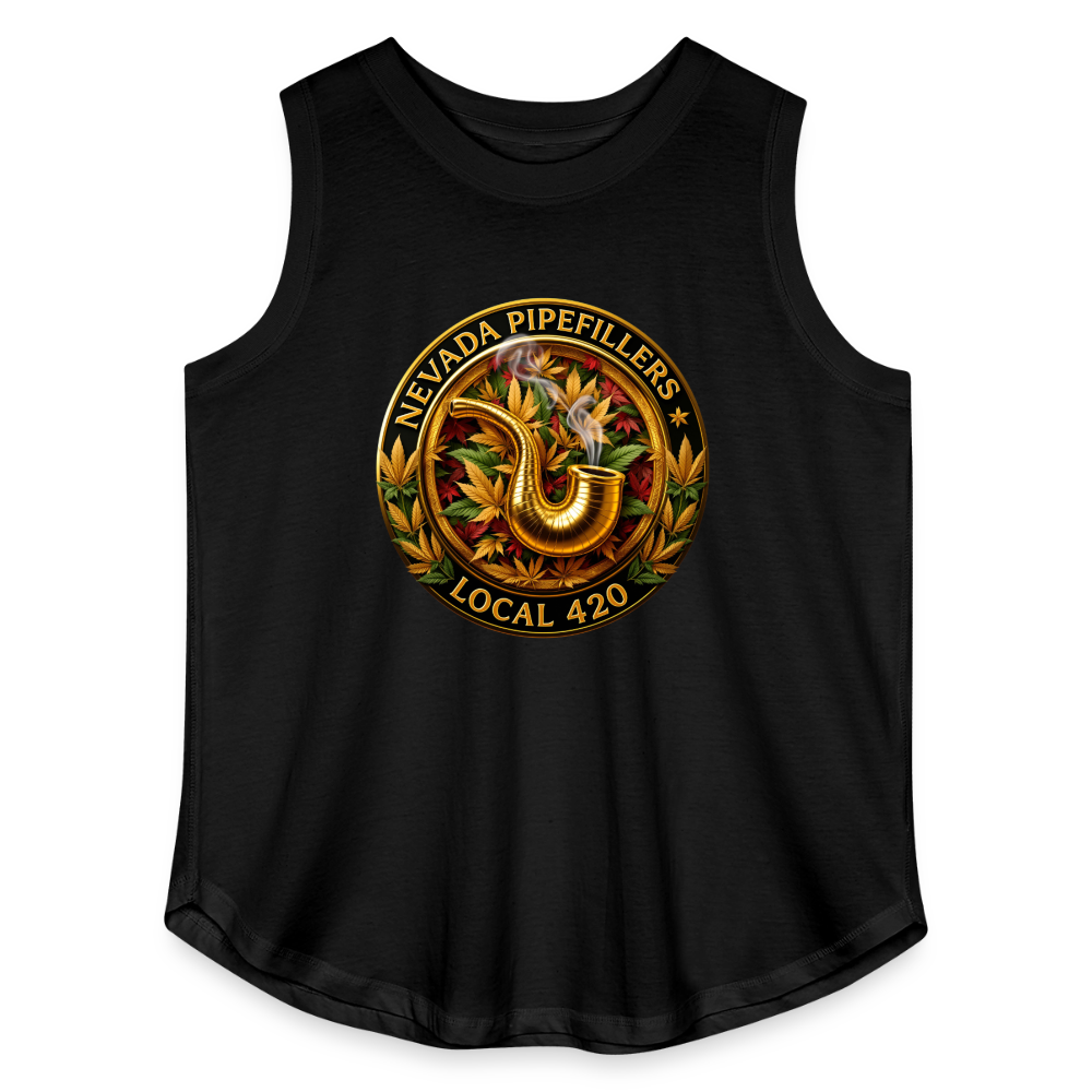 NEVADA PIPEFILLERS LOCAL 420   Women's Curvy Relaxed Tank Top - black