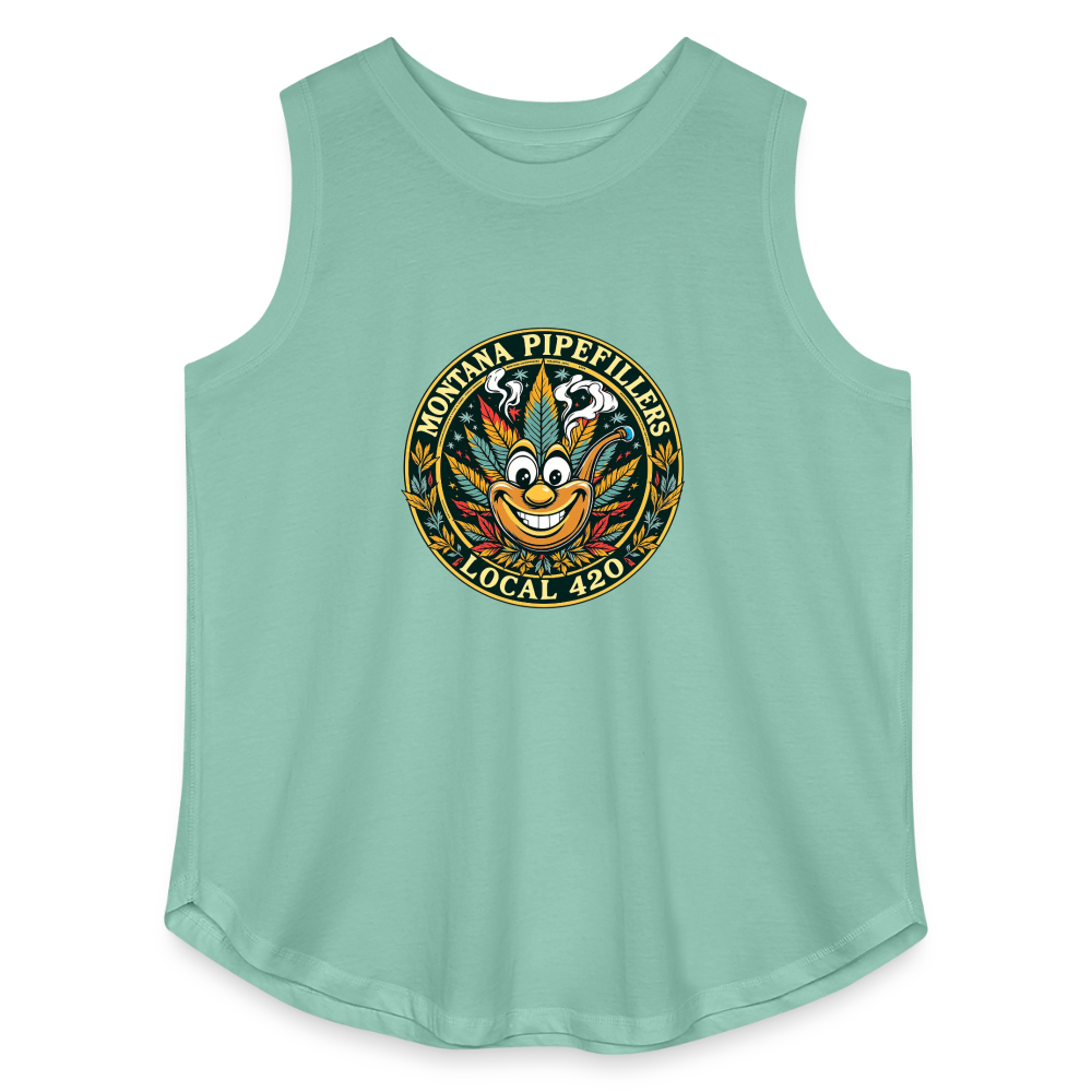 MONTANA PIPEFILLERS LOCAL 420 Women's Curvy Relaxed Tank Top - saltwater