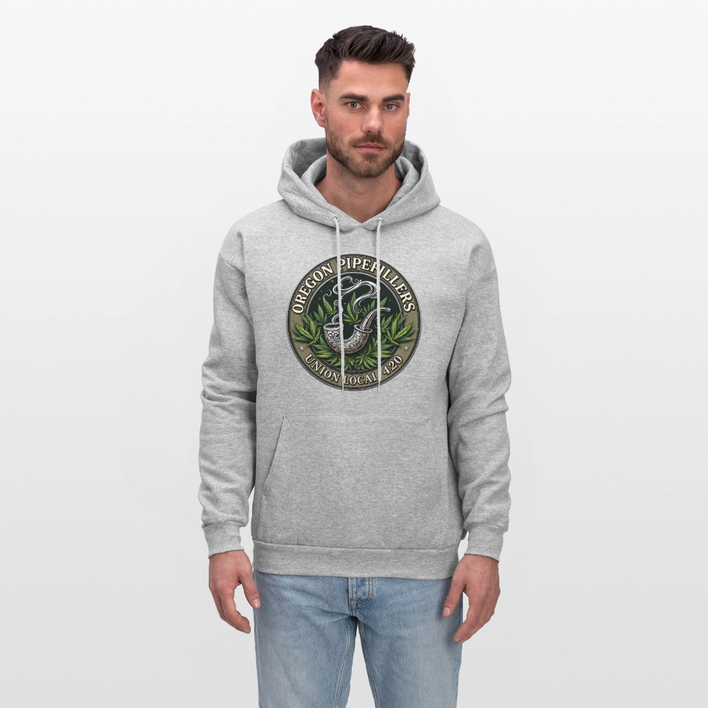 OREGON PIPEFILLERS LOCAL 420 2 EMBLEM Men's Hoodie - heather gray