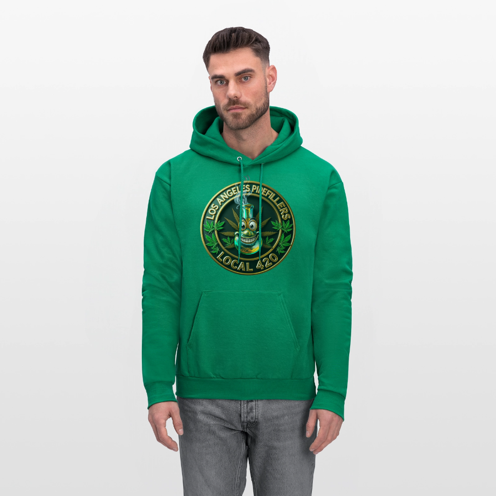 LOS ANGLES PIPEFILLERS LOCAL 420 2 EMBLEM Men's Hoodie - kelly green