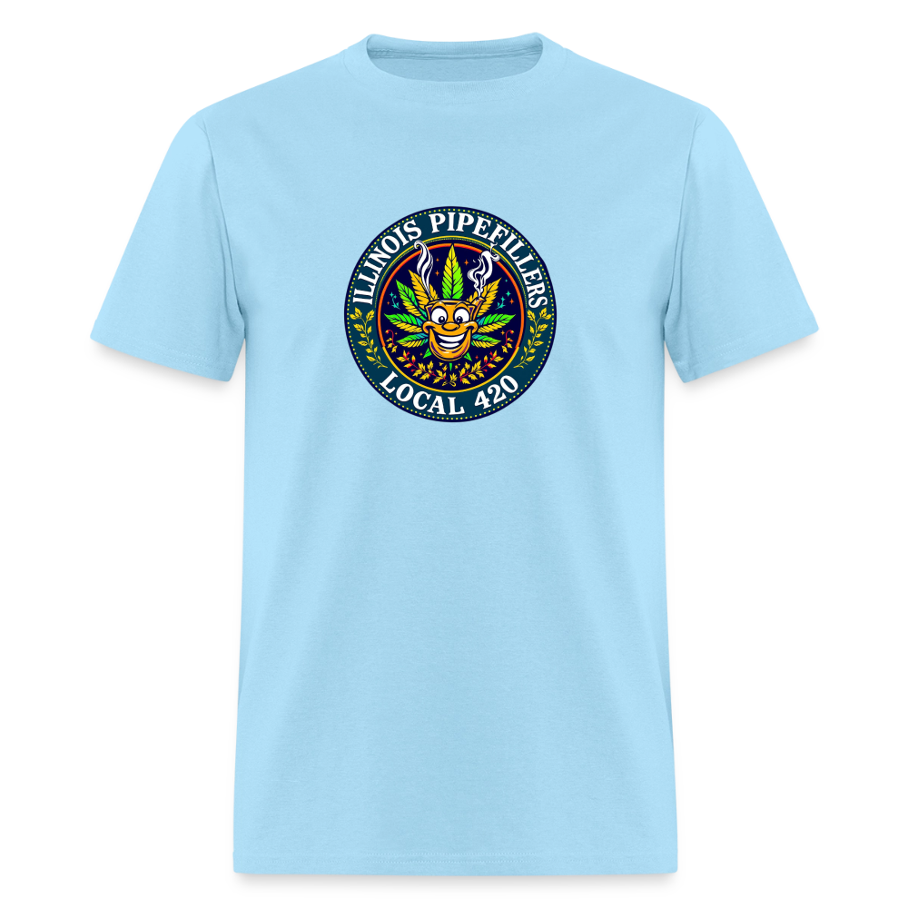 ILLINOIS PIPEFILLERS LOCAL 420 F/B DESIGN Men's T-Shirt - powder blue
