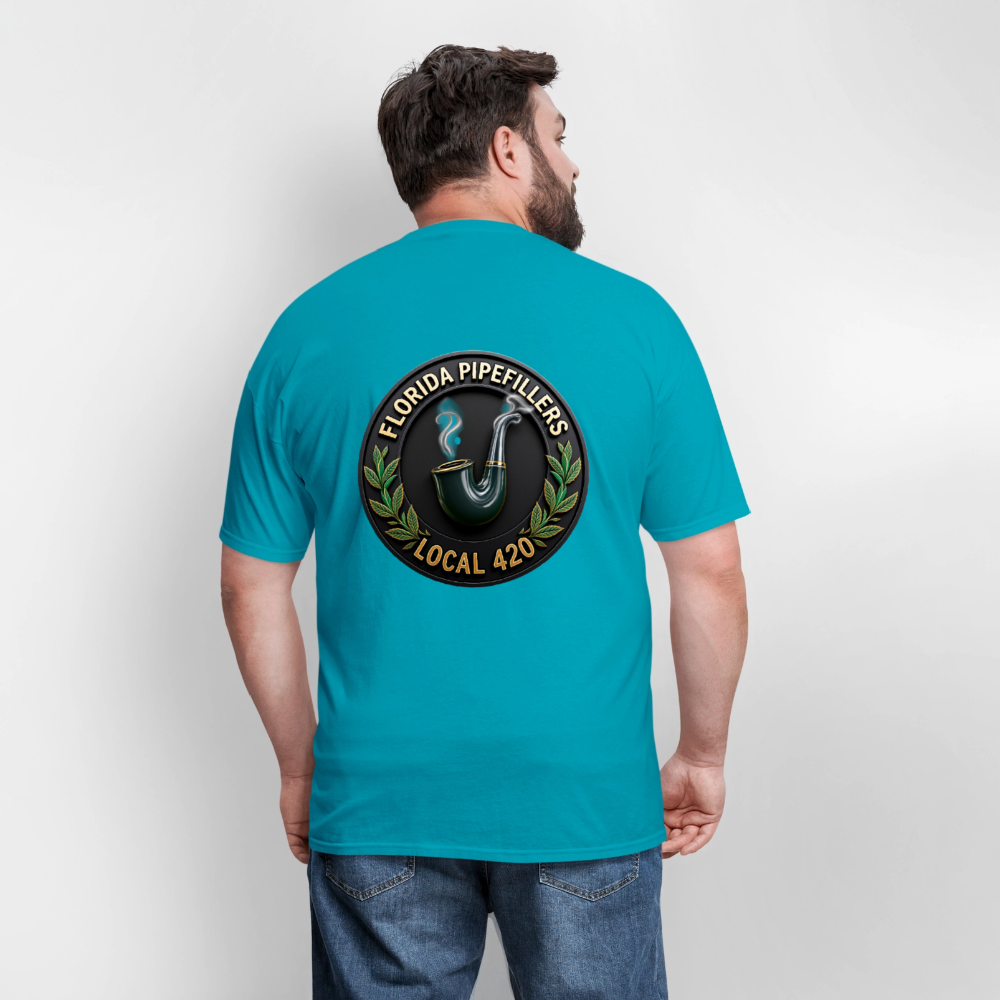 FLORIDA PIPEFILLERS LOCAL 420 F/B DESIGN Men's T-Shirt - turquoise