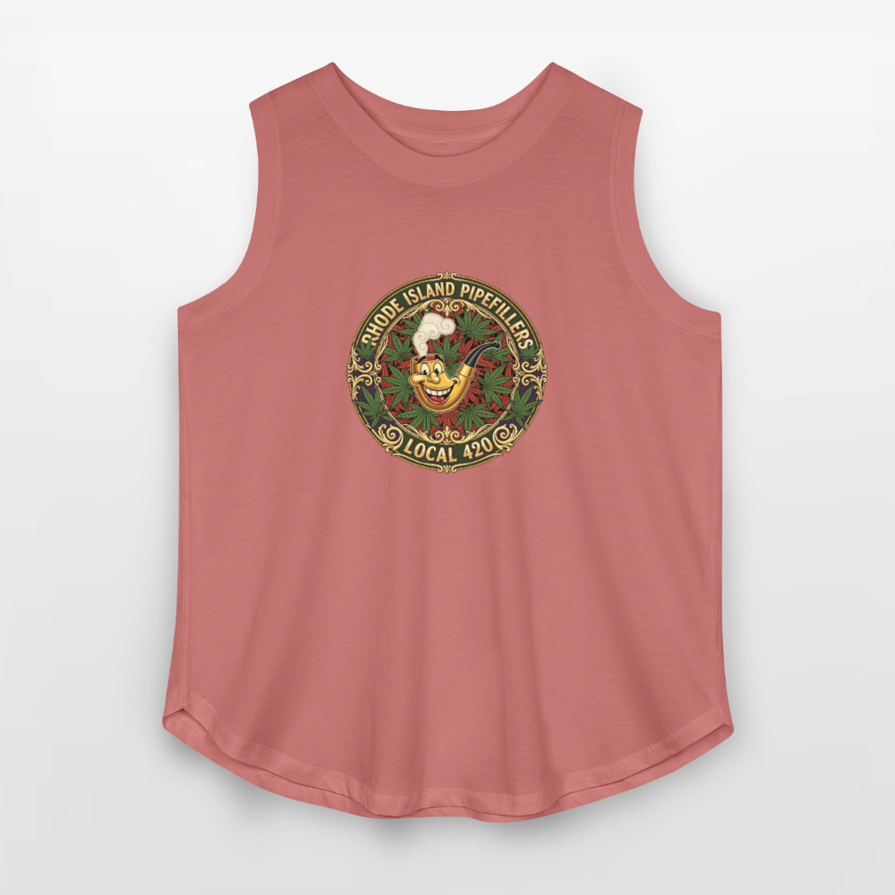 TEXAS PIPEFILLERS LOCAL 420  Women's Curvy Relaxed Tank Top - mauve