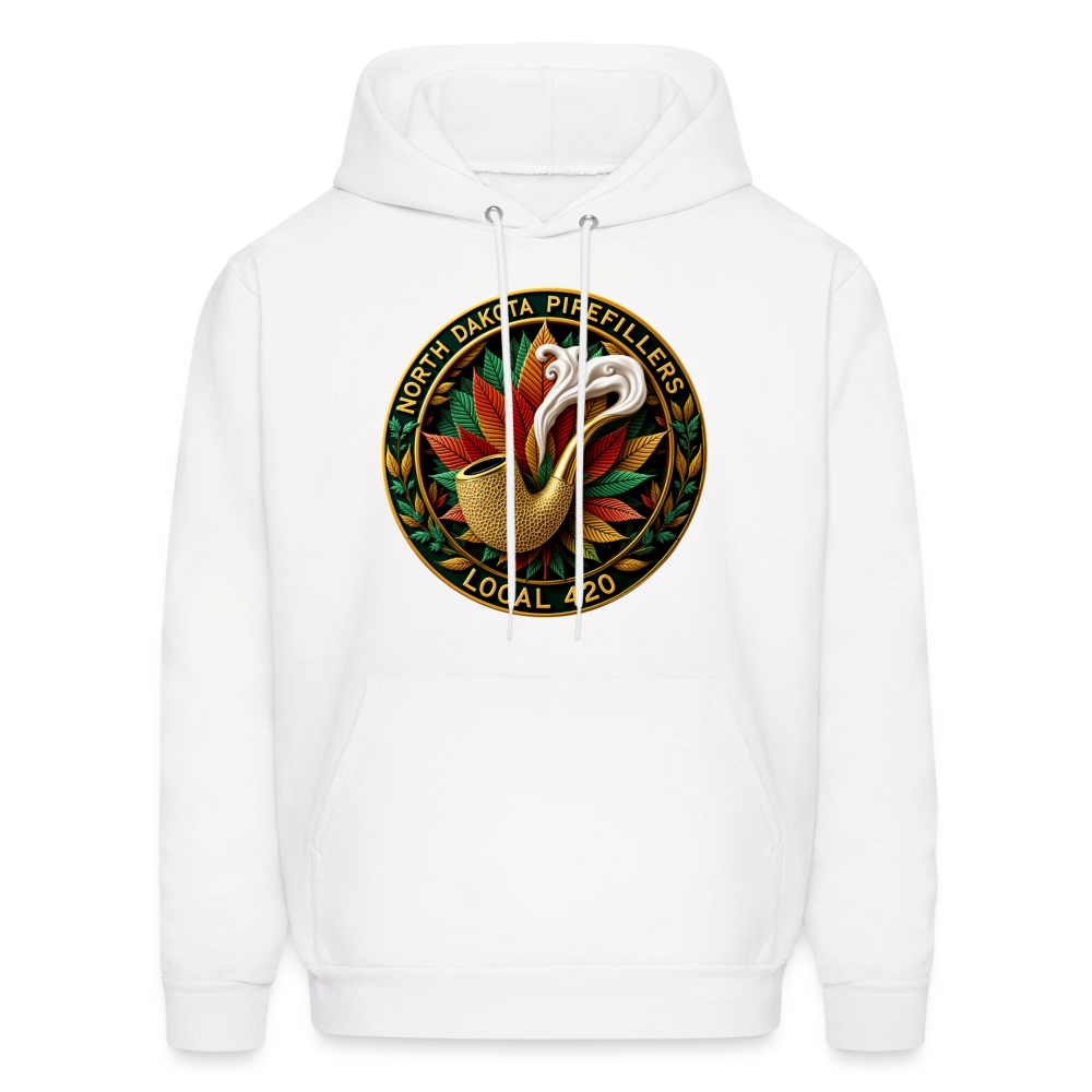 NORTH DAKOTA PIPEFILLERS LOCAL 420 F/B DESIGNS Men's Hoodie - white