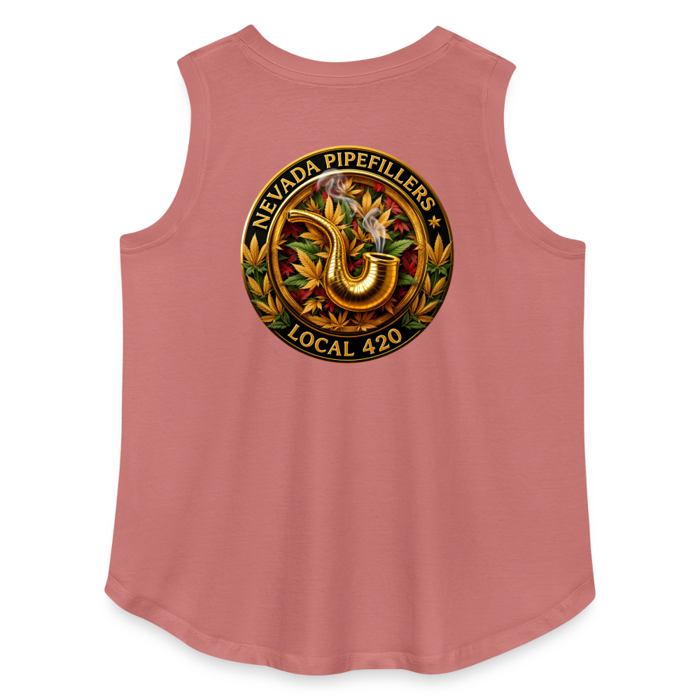 NEVADA PIPEFILLERS LOCAL 420  F/B DESIGN Women's Curvy Relaxed Tank Top - mauve