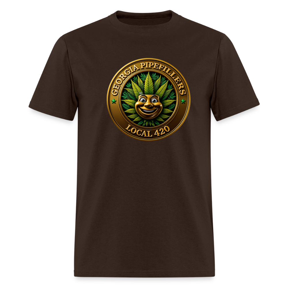 GEORGIA PIPEFILLERS LOCAL 420 F/B DESIGN  Men's T-Shirt - brown