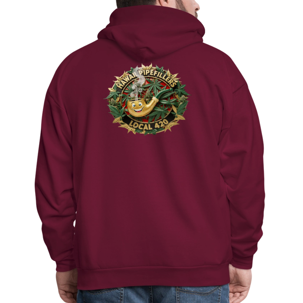 HAWAII PIPEFILLERS LOCAL 420 F/B DESIGN Men's Hoodie - burgundy