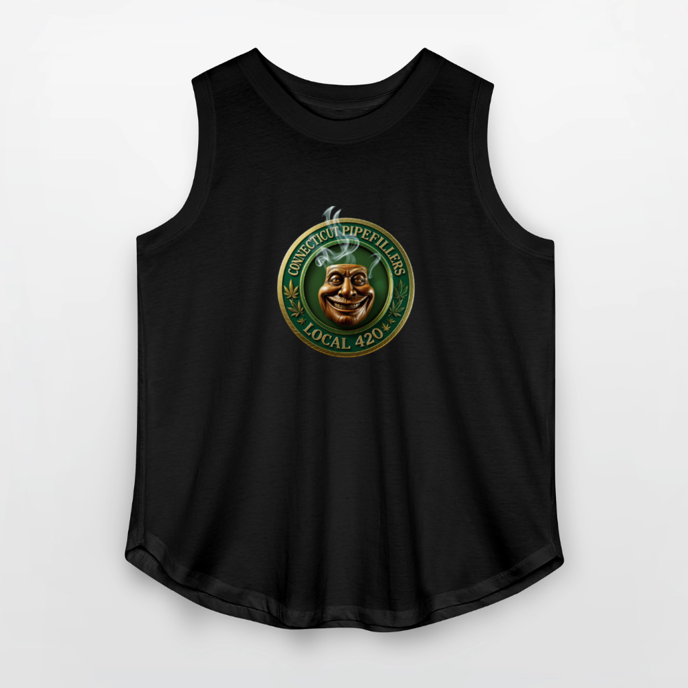 CONNECTICUT PIPEFILLERS LOCAL 420 F/B DESIGN Women's Curvy Relaxed Tank Top - black