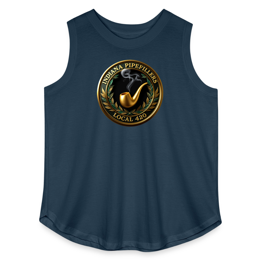 INDIANA PIPEFILLERS LOCAL 420 Women's Curvy Relaxed Tank Top - denim