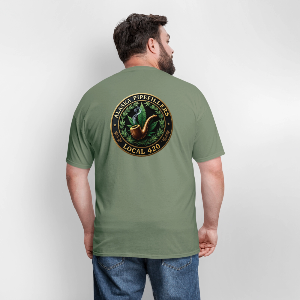 ALASKA PIPEFILLERS LOCAL 420 F/B DESIGN Men's T-Shirt - military green