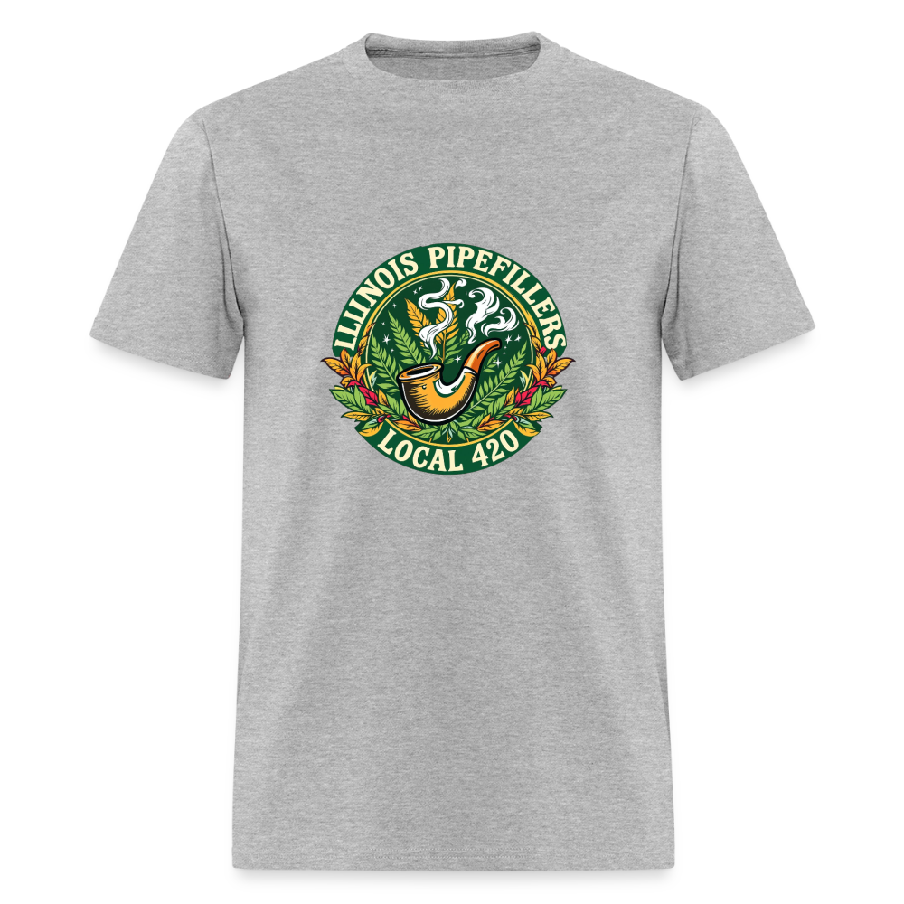 ILLINOIS PIPEFILLERS LOCAL 420 Men's T-Shirt - heather gray