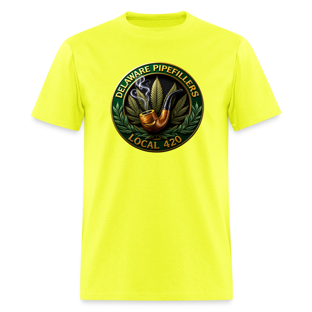 DELAWARE  PIPEFILLERS LOCAL 420 F/B DESIGN Men's T-Shirt - safety green