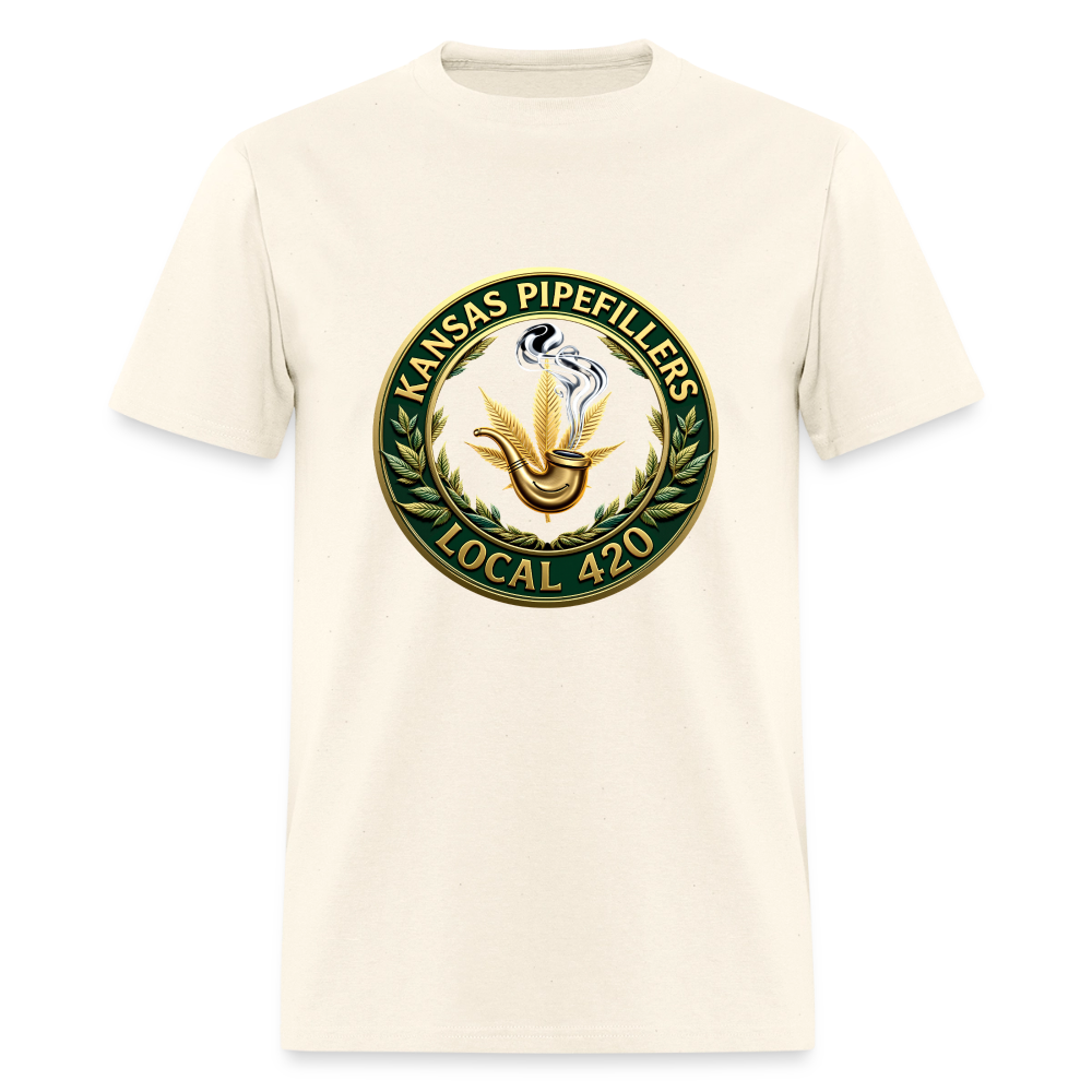 KANSAS PIPEFILLERS LOCAL 420 F/B DESIGNS Men's T-Shirt - sweet cream heather