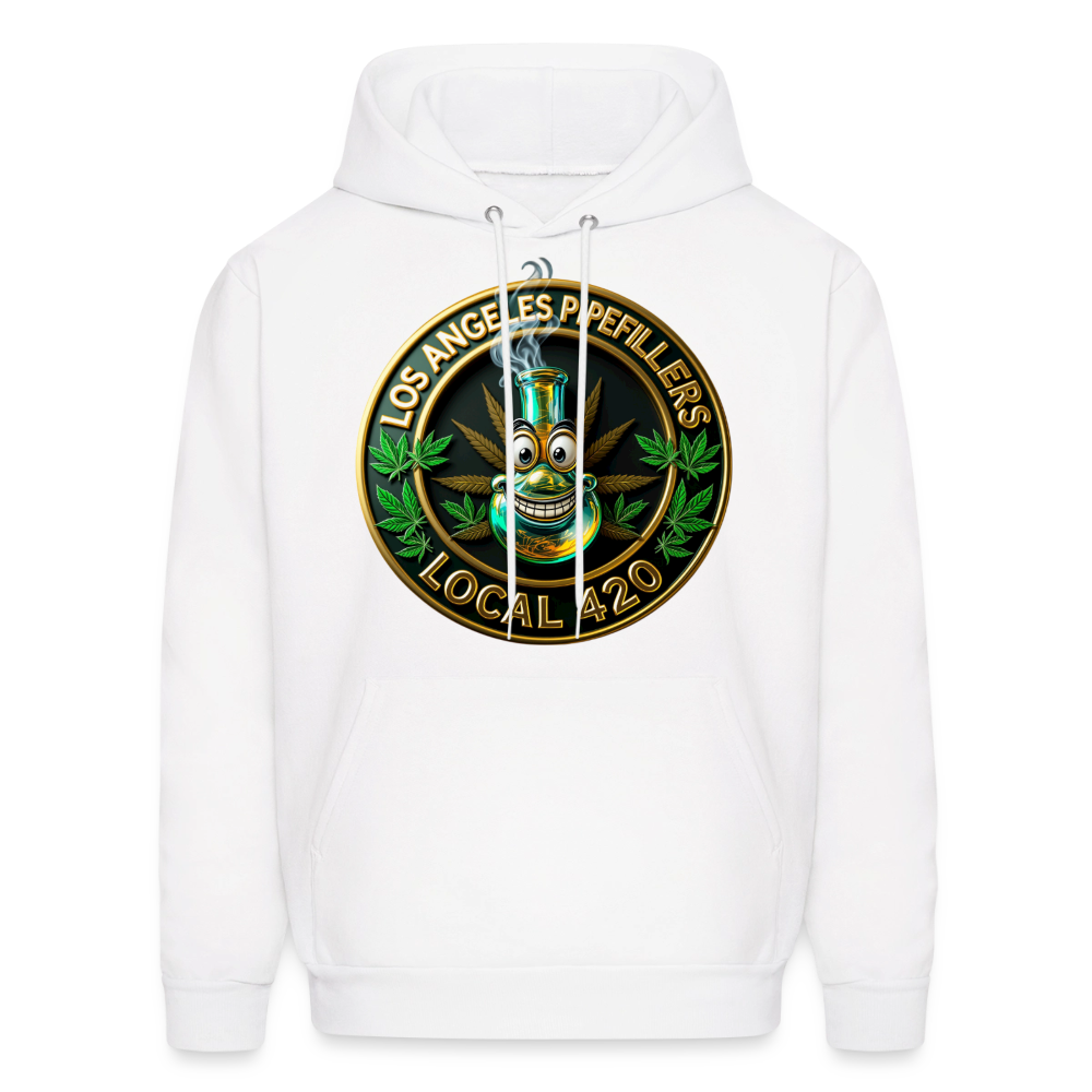 LOS ANGLES PIPEFILLERS LOCAL 420 Men's Hoodie - white