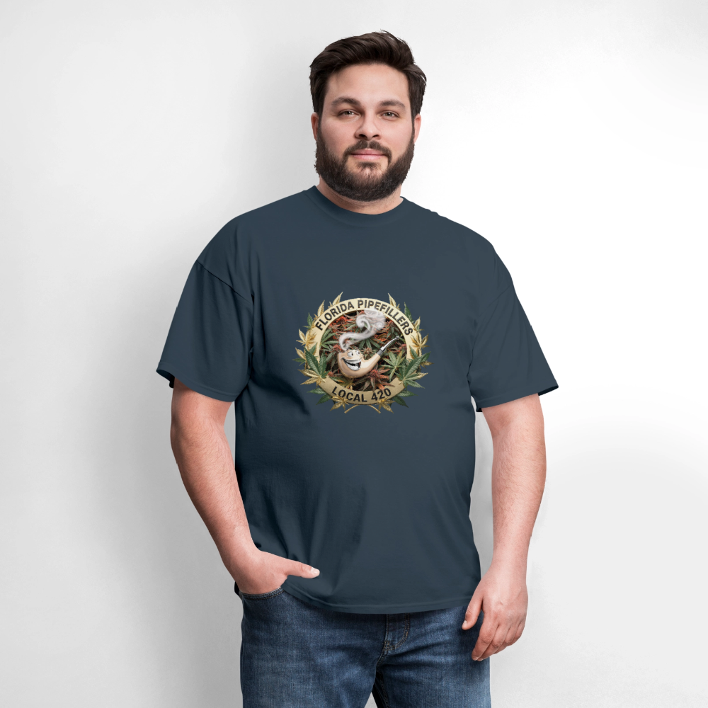 FLORIDA PIPEFILLERS LOCAL 420 Men's T-Shirt -  blue dusk