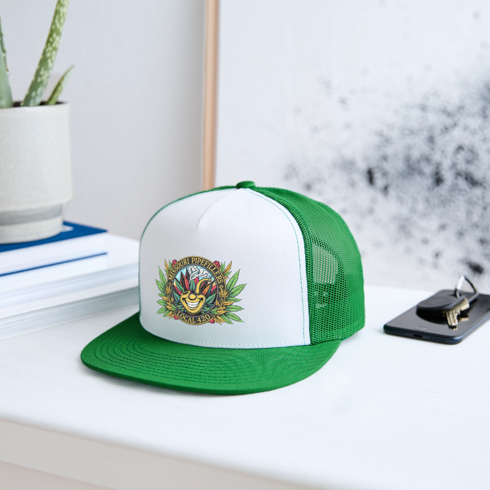 MISSOURI PIPEFILLERS LOCAL 420 Trucker Hat - white/kelly green