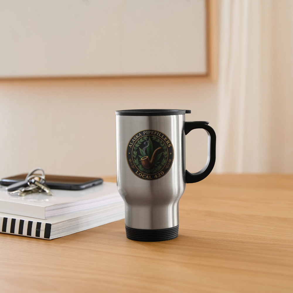 ALASKA PIPEFILLERS LOCAL 420 14oz Stainless Steel Travel Mug - silver