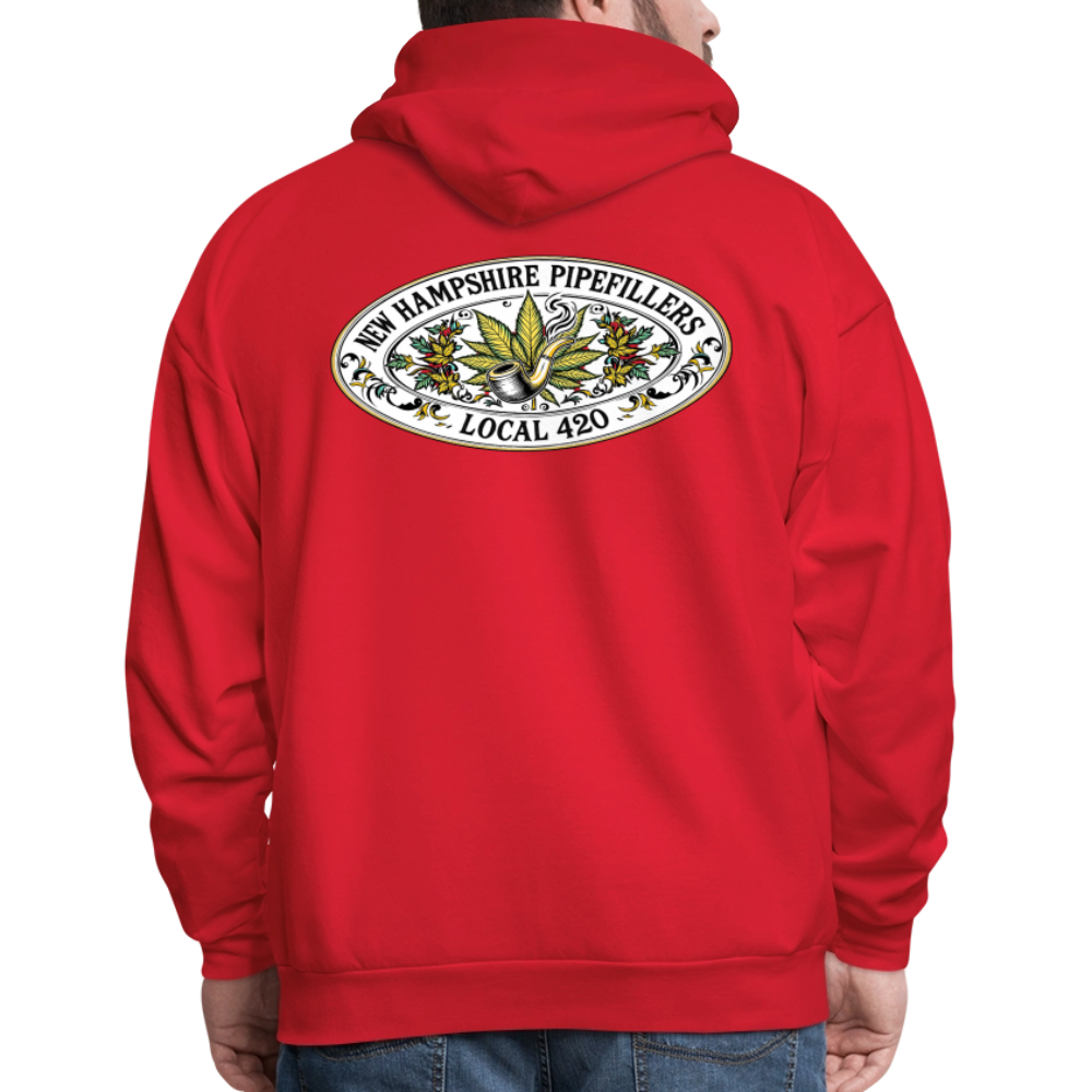 NEW HAMPSHIRE PIPEFILLERS LOCAL 420 2 EMBLEM Men's Hoodie - red