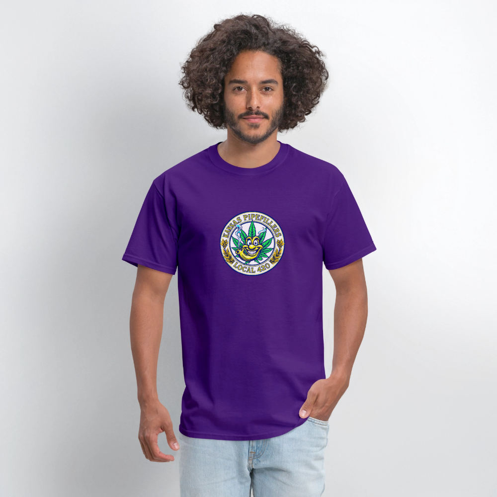 KANSAS PIPEFILLERS LOCAL 420 F/B DESIGNS Men's T-Shirt - purple