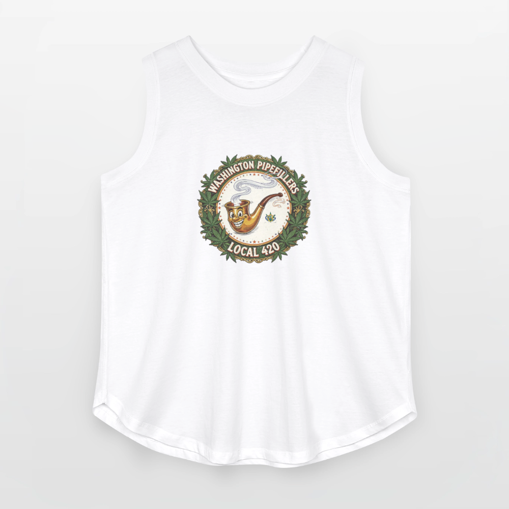 WASHINGTON PIPEFILLERS LOCAL 420 Women's Curvy Relaxed Tank Top - white