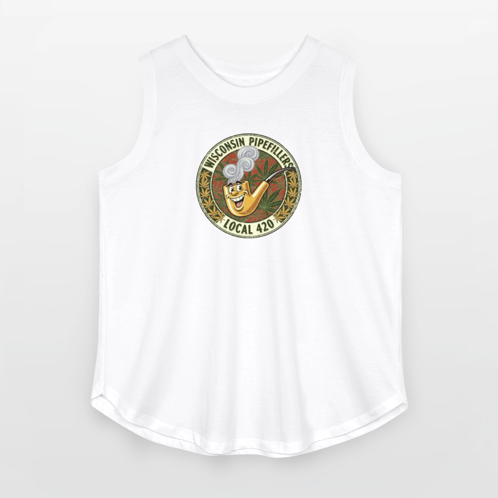 WISCONSIN PIPEFILLERS LOCL 420 F/B DESIGN Women's Curvy Relaxed Tank Top - white
