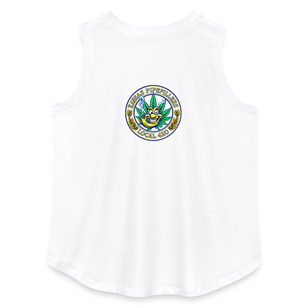 KANSAS PIPEFILLERS LOCAL 420 F/B DESIGNS Women's Curvy Relaxed Tank Top - white