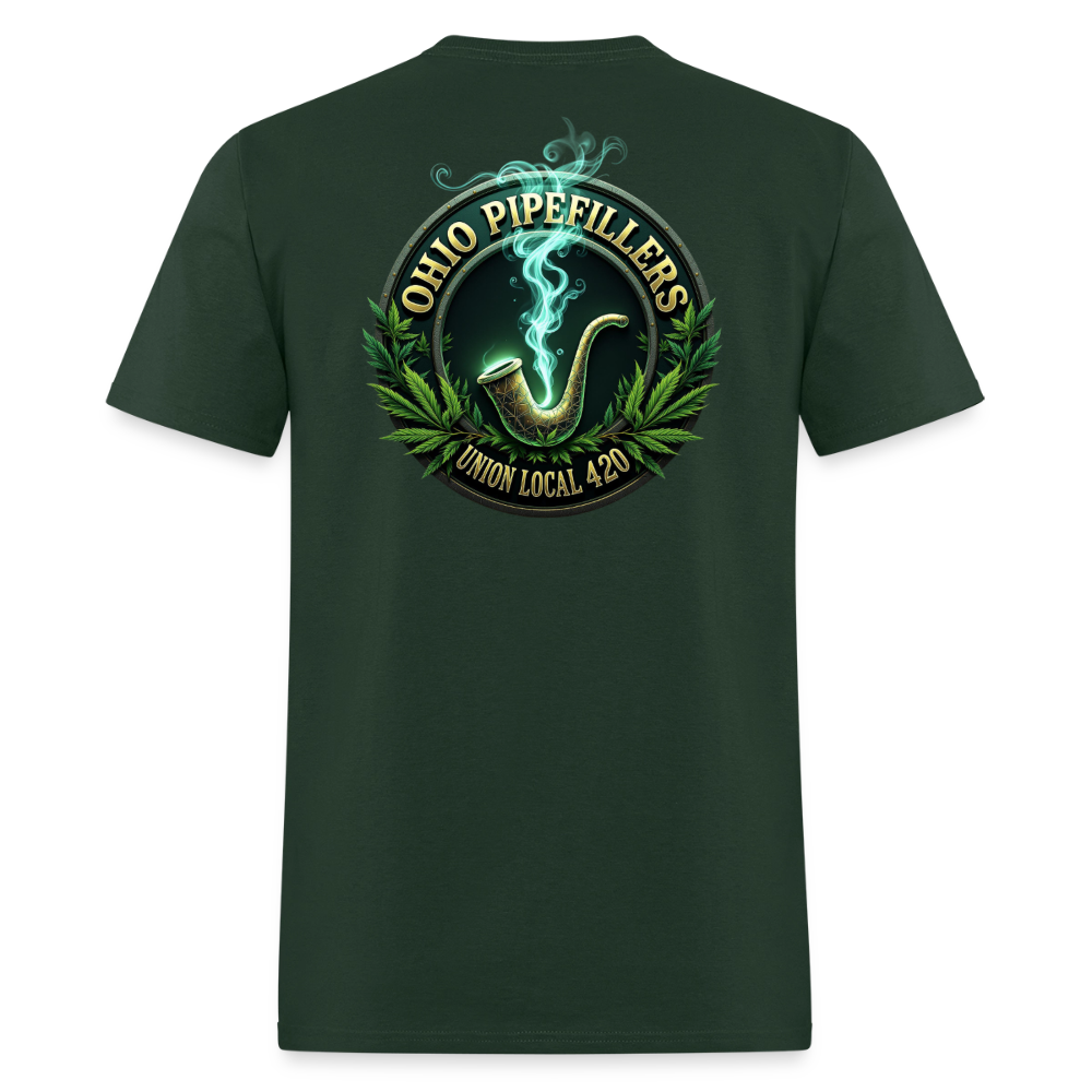 OHIO PIPEFILLERS UNION LOCAL 420 F/B DESIGNS Men's T-Shirt - forest green