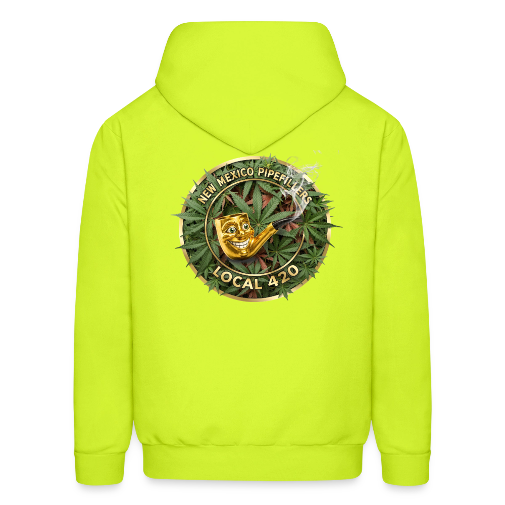 NEW MEXICO PIPEFILLERS LOCAL 420 Men's Hoodie - safety green