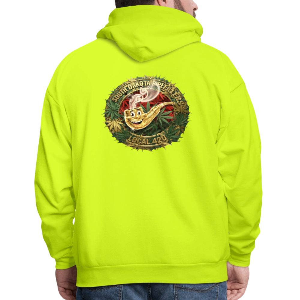SOUTH DAKOTA PIPEFILLERS LOCAL 420  F/B DESIGN Men's Hoodie - safety green