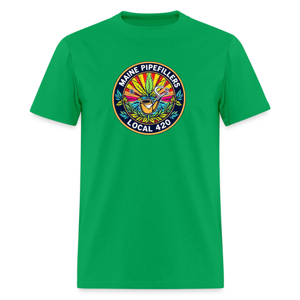 MAINE PIPEFILLERS LOCAL 420 Men's T-Shirt - bright green