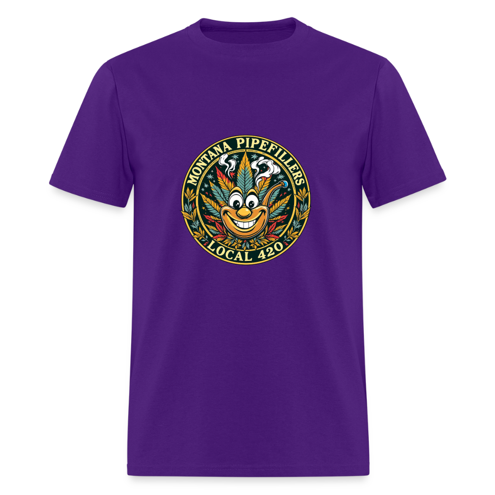 MONTANA PIPEFILLERS LOCAL 420 F/B DESIGN Men's T-Shirt - purple