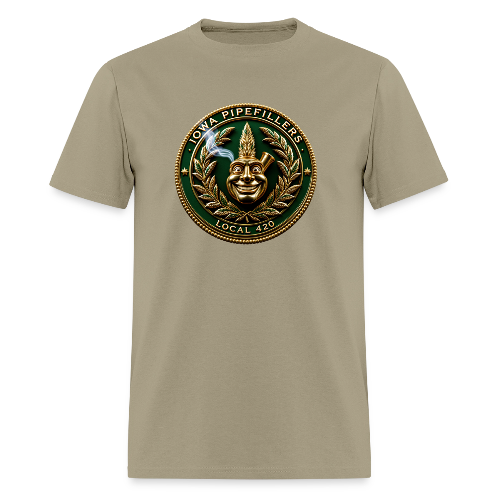 IOWA PIPEFILLERS LOCAL 420 F/B DESIGN Men's T-Shirt - khaki