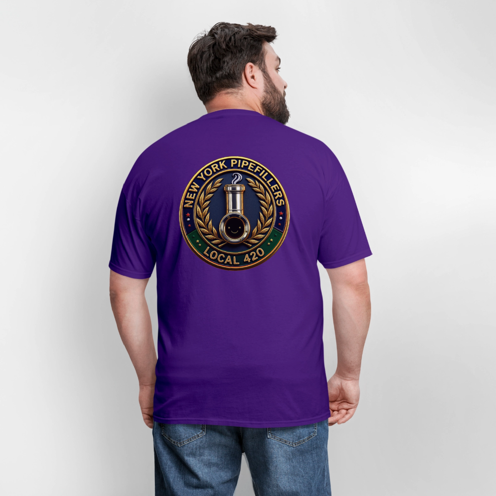 NEW YORK PIPEFILLERS LOCAL 420 F/B DESIGNS Men's T-Shirt - purple
