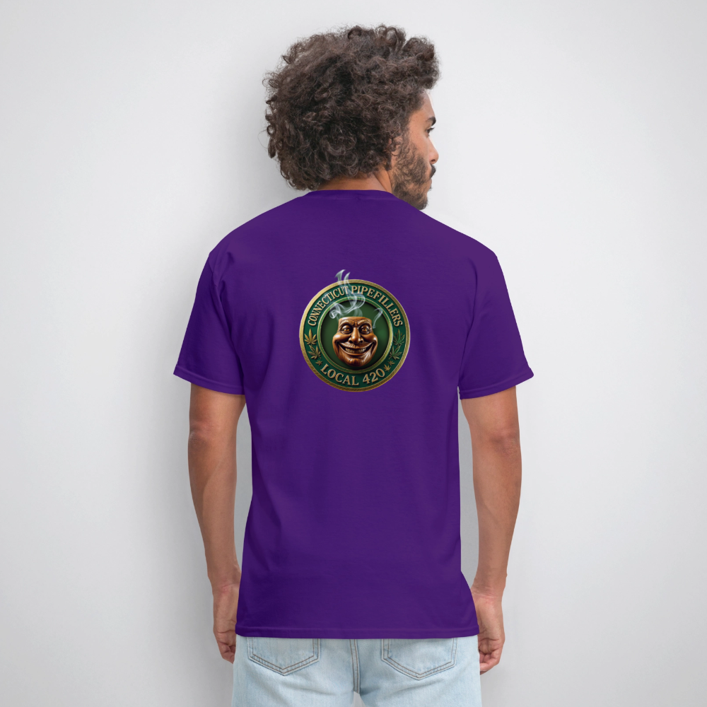 CONNECTICUT PIPEFILLERS LOCAL 420 F/B DESIGN Men's T-Shirt - purple