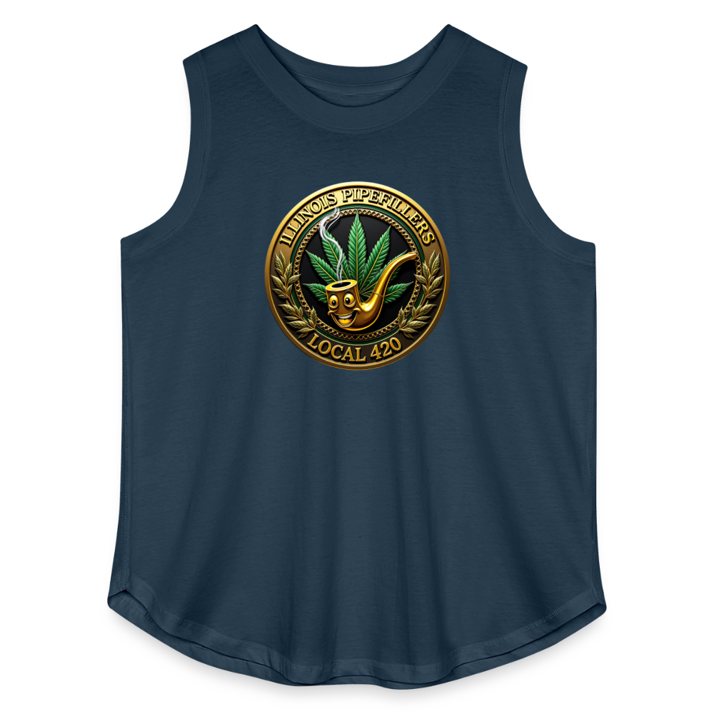 ILLINOIS PIPEFILLERS LOCAL 420 Women's Curvy Relaxed Tank Top - denim