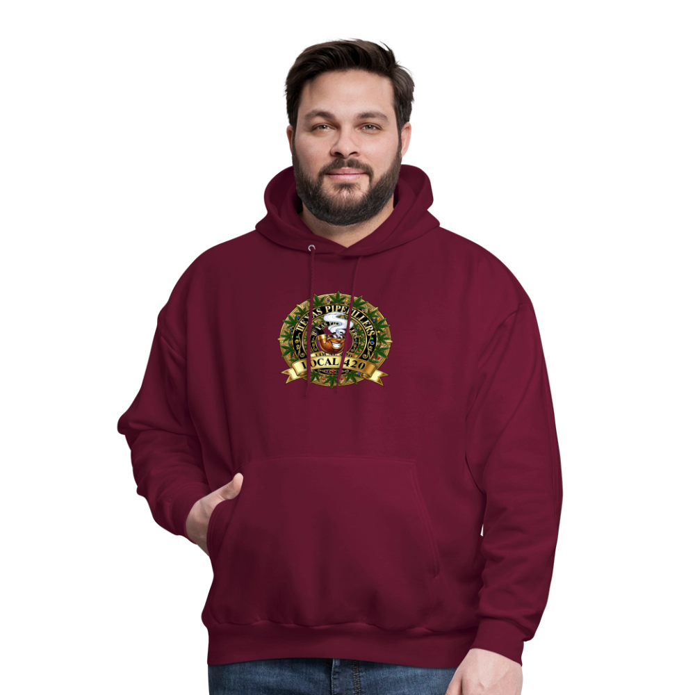 TEXAS PIPEFILLERS LOCAL 420 Men's Hoodie - burgundy