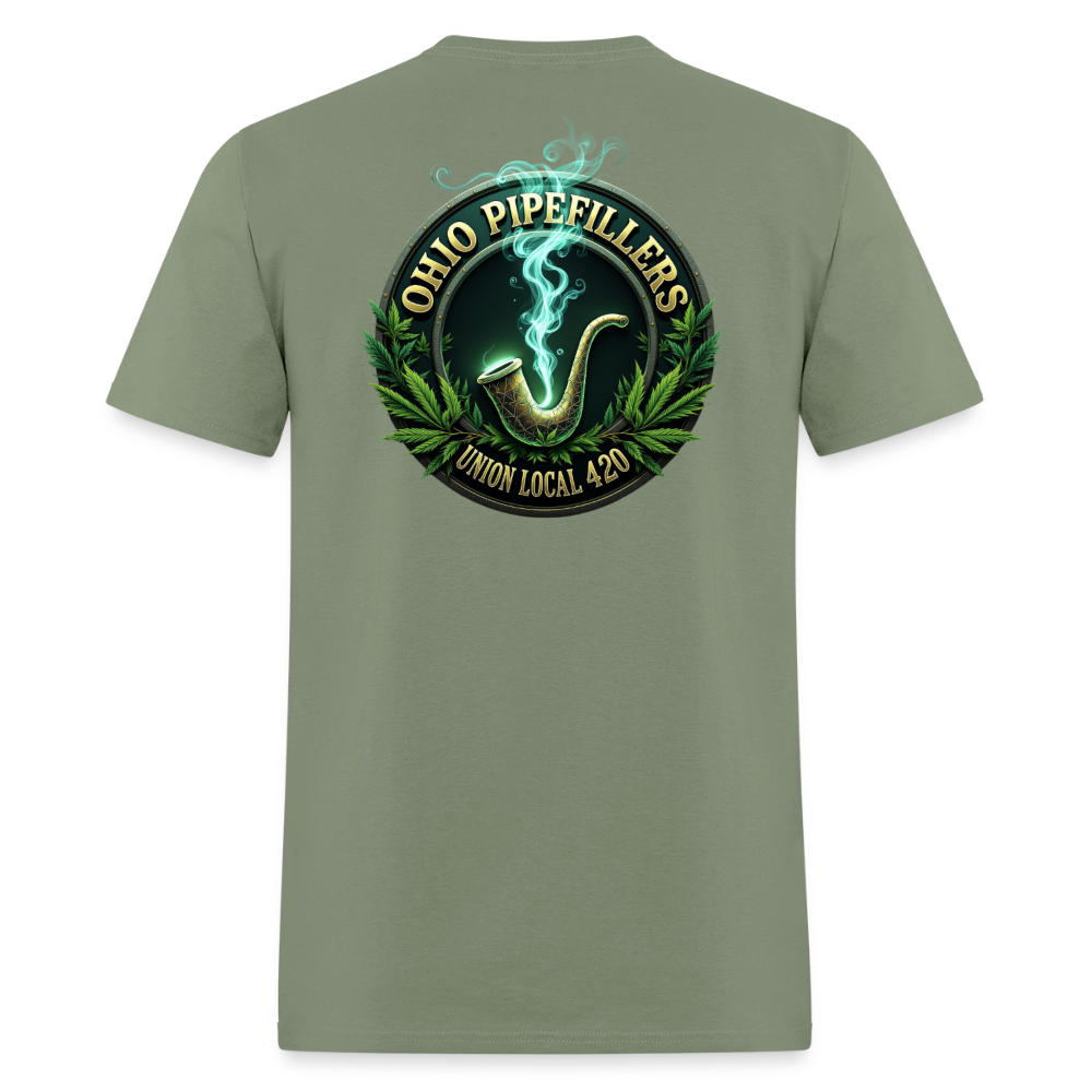 OHIO PIPEFILLERS UNION LOCAL 420 F/B DESIGNS Men's T-Shirt - military green